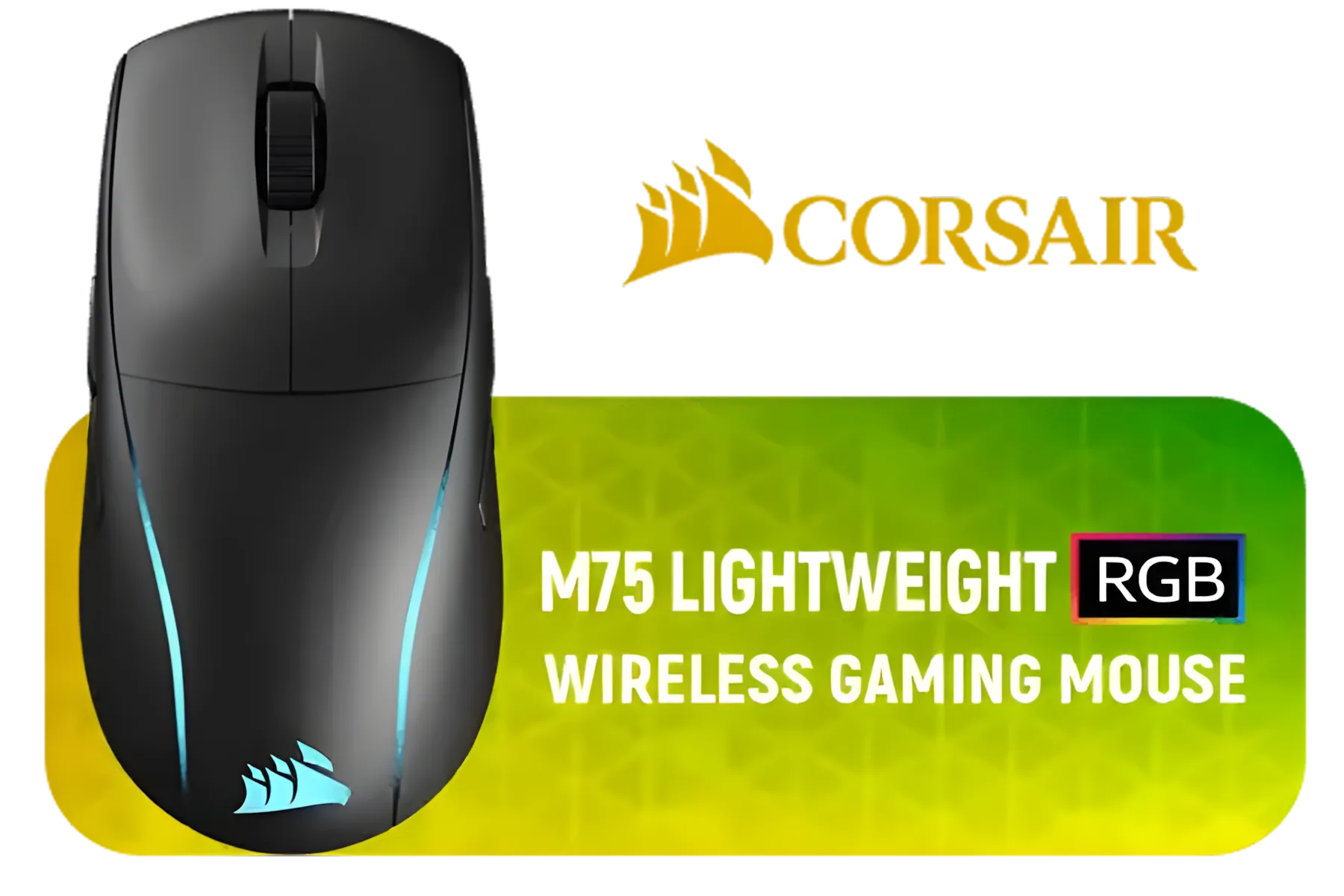 Corsair M75 WIRELESS Lightweight RGB Gaming Mouse, Black (AP) / Up to 26,000 DPI / Marksman 26k Sensor / CH-931D010-AP